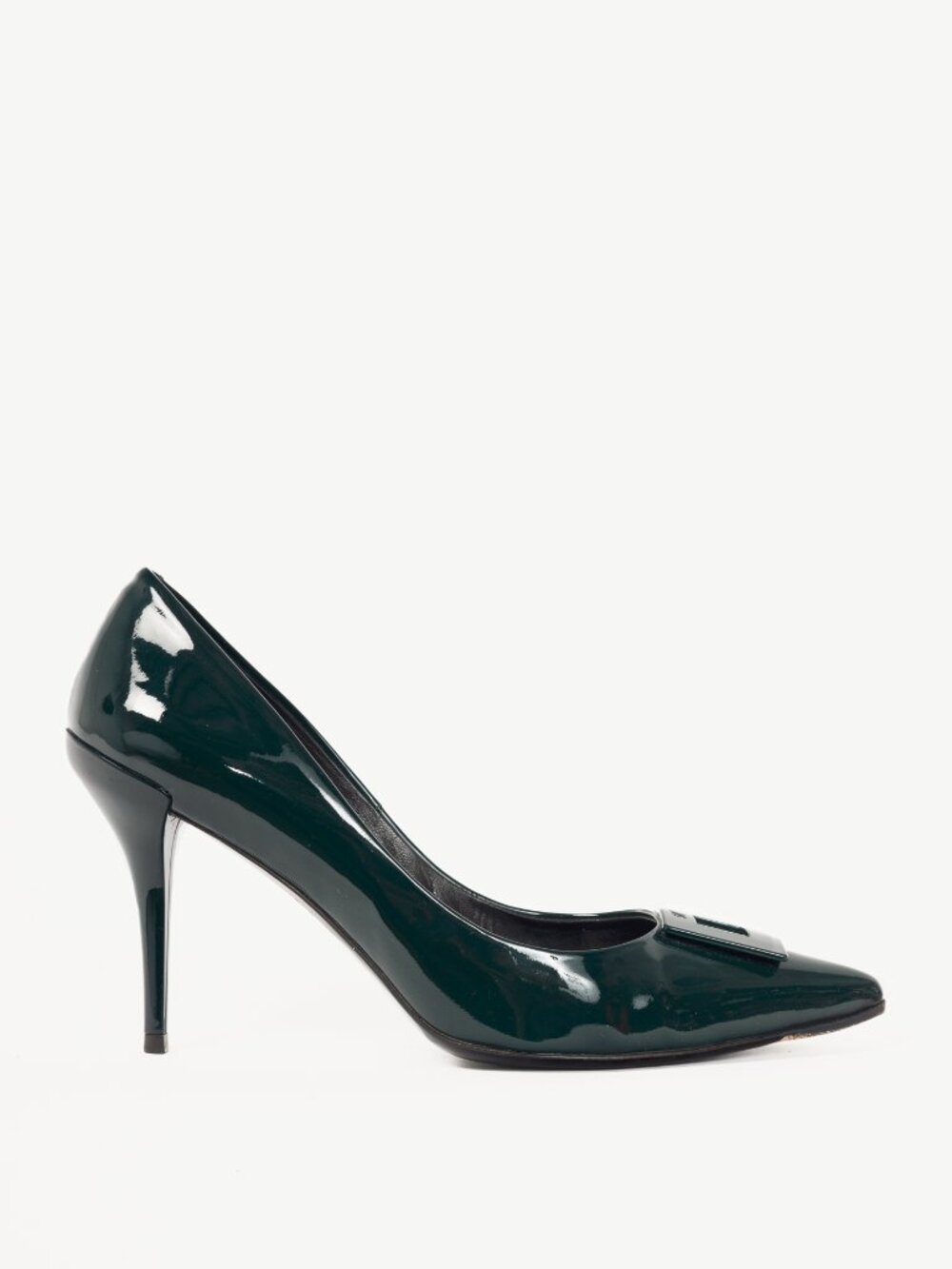 Roger Vivier Décolleté Palace 85 Cipresso Patent Buckle Pumps